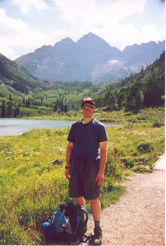 The view of the Maroon Bells from Maroon Lake