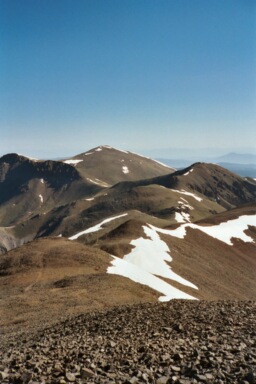 Summit of San Luis Peak, still with some winter snow on top