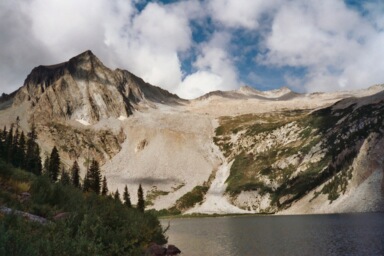 View from Snowmass Lake of both Snowmass Peak and Mountain