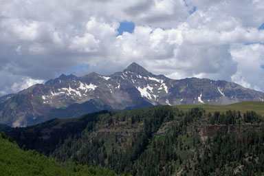 Wilson Peak seen from the road going to Telluride