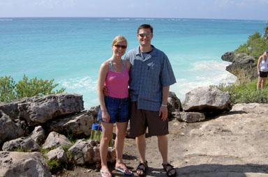 Picture at the beach at Tulum Ruins
