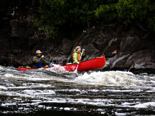 Canoeing down the White River in Pukaskwa National Park